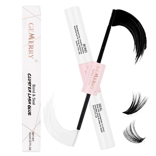 GEMERRY 10ml 2-in-1 Lash Bond & Seal Glue — Waterproof Long-Lasting Adhesive for DIY Cluster Eyelash Extensions