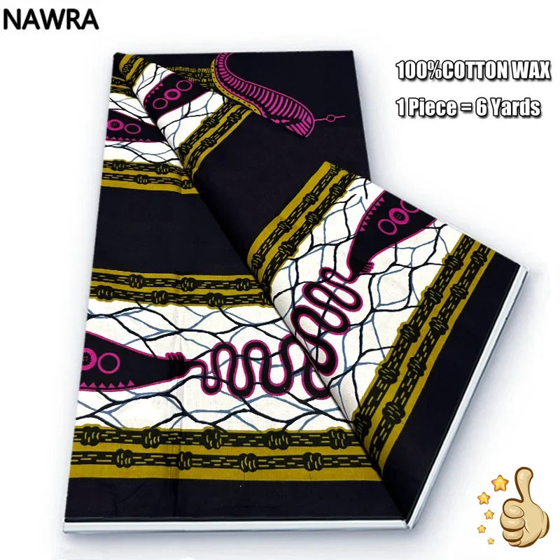 Original 100% Cotton African Wax Print Fabric - Soft Ankara Batik DIY Pagne