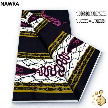 2026 African Real Wax Print Fabric - 100% Cotton Nigerian Ghana Style Pagne for Women