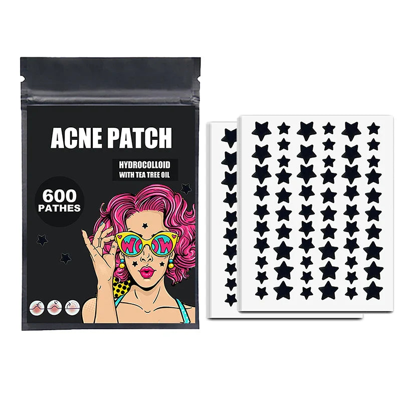 300/600/1200pcs Star Pimple Patches – Colorful Invisible Acne Spot Stickers for Skin Care and Face Concealer