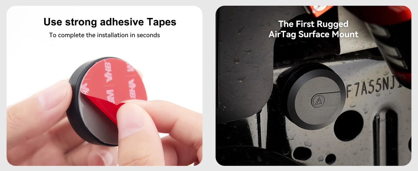 Waterproof Airtag Case with Adhesive Sticker — 4-Pack Holder for Apple Airtag, Bike, TV Remote, Drone & Car