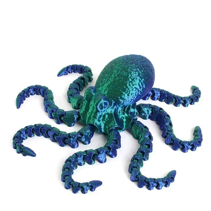 3D Printed Flexible Octopus Fidget Toy - Movable Joint Ocean Animal Desk Ornament and Kids Gift Decor