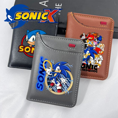 Sonic & Shadow Cartoon Wallet – Anime Multi-Card Vertical Holder, Portable Slim Card Pack, 2026 New Fashion Gift Wallet