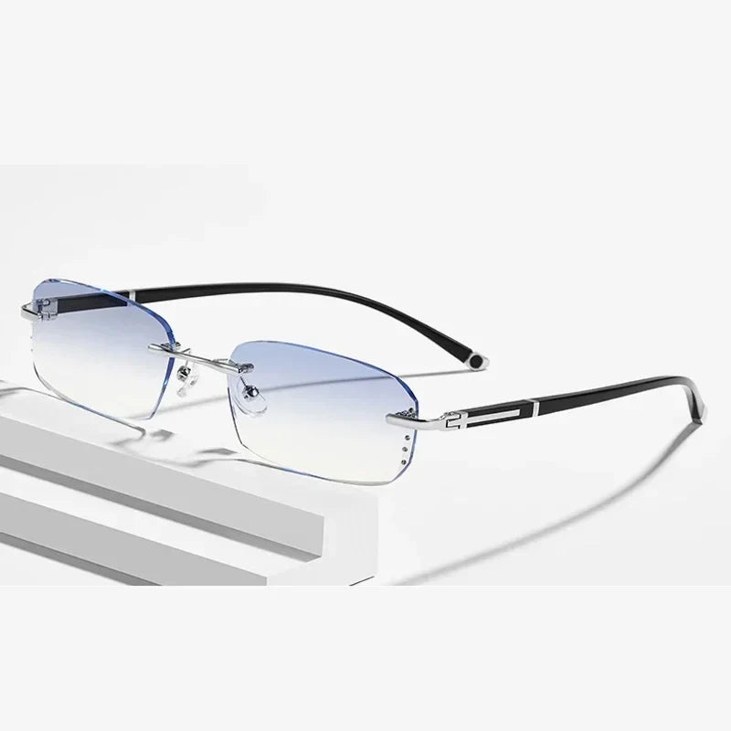 Luxury Diamond-Cut Photochromic Reading Glasses – Rimless Men’s & Women’s Color-Changing Presbyopia Eyewear