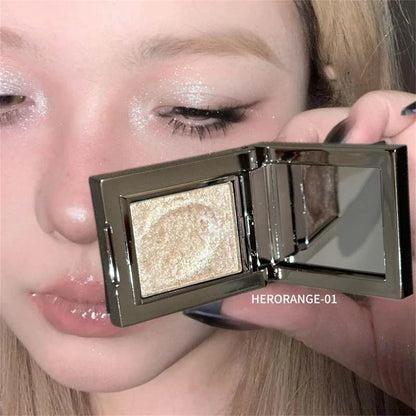 Metallic Glitter Eyeshadow Palette – Sparkling Cream Mousse Shimmer Highlighter in Punk Purple Pearlescent Pigments