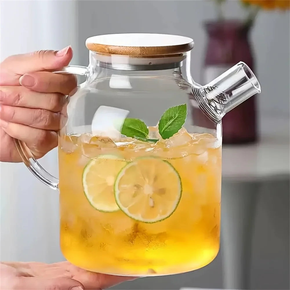 Large Capacity Heat-Resistant Glass Teapot Kettle for Hot & Iced Tea – 1L/1.8L