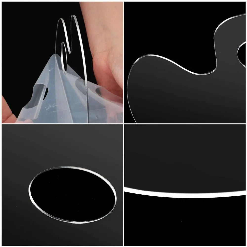 Acrylic Clear Paint Tray – High-Quality Transparent Oval Palette for Gouache & Pigment Painting Supplies
