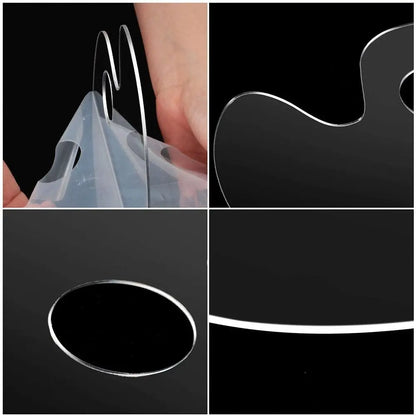Acrylic Clear Paint Tray – High-Quality Transparent Oval Palette for Gouache & Pigment Painting Supplies
