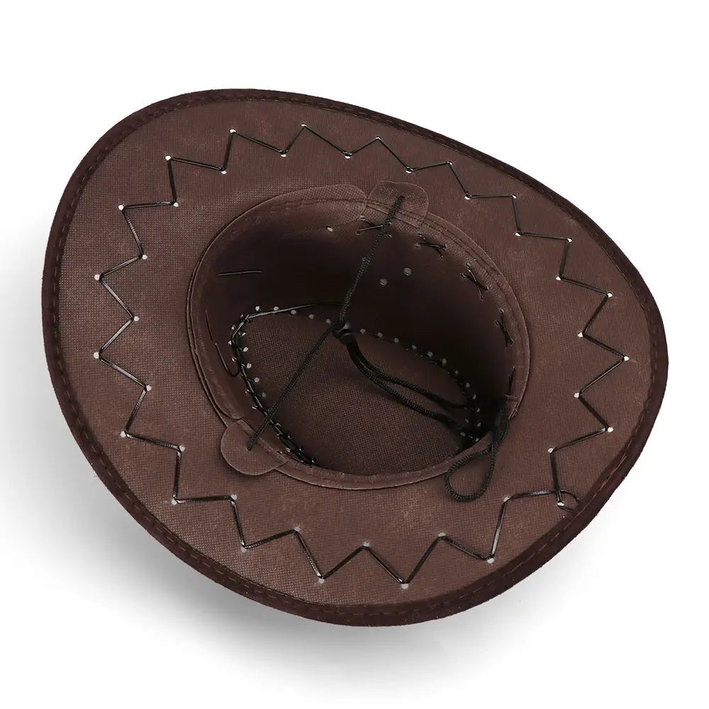 Unisex Western Cowboy Hat – Suede Cowgirl & Cowboy Style for Fashion & Party Wear