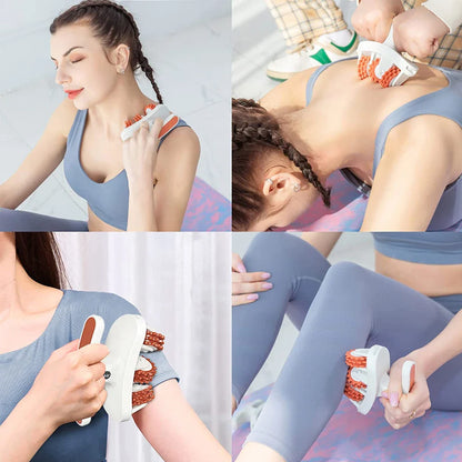 Anti-Cellulite Manual Muscle Massager Roller - Relieves Soreness & Shapes Body - for Neck, Shoulder, Back, Arm, and Leg