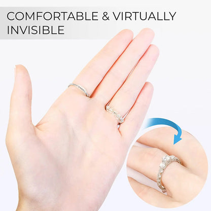 Invisible Ring Size Reducer Tool Set | Spiral Spring Based Rings Adjuster | Transparent Tightener | Resizing Guard for Jewelry - 4pcs/Set