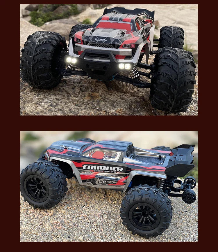 ZWN 1:16 4WD RC Monster Truck – 70KM/H High-Speed Drift Remote Control Car with LED for Kids, vs Wltoys 144001