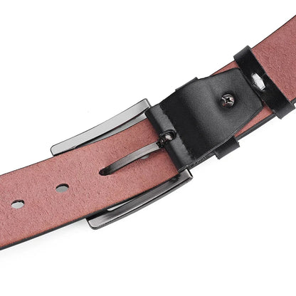 Genuine Leather Men's Belt – High-Quality Buckle, Cowskin Casual & Business Waistband, Male Fashion Designer 2024 New