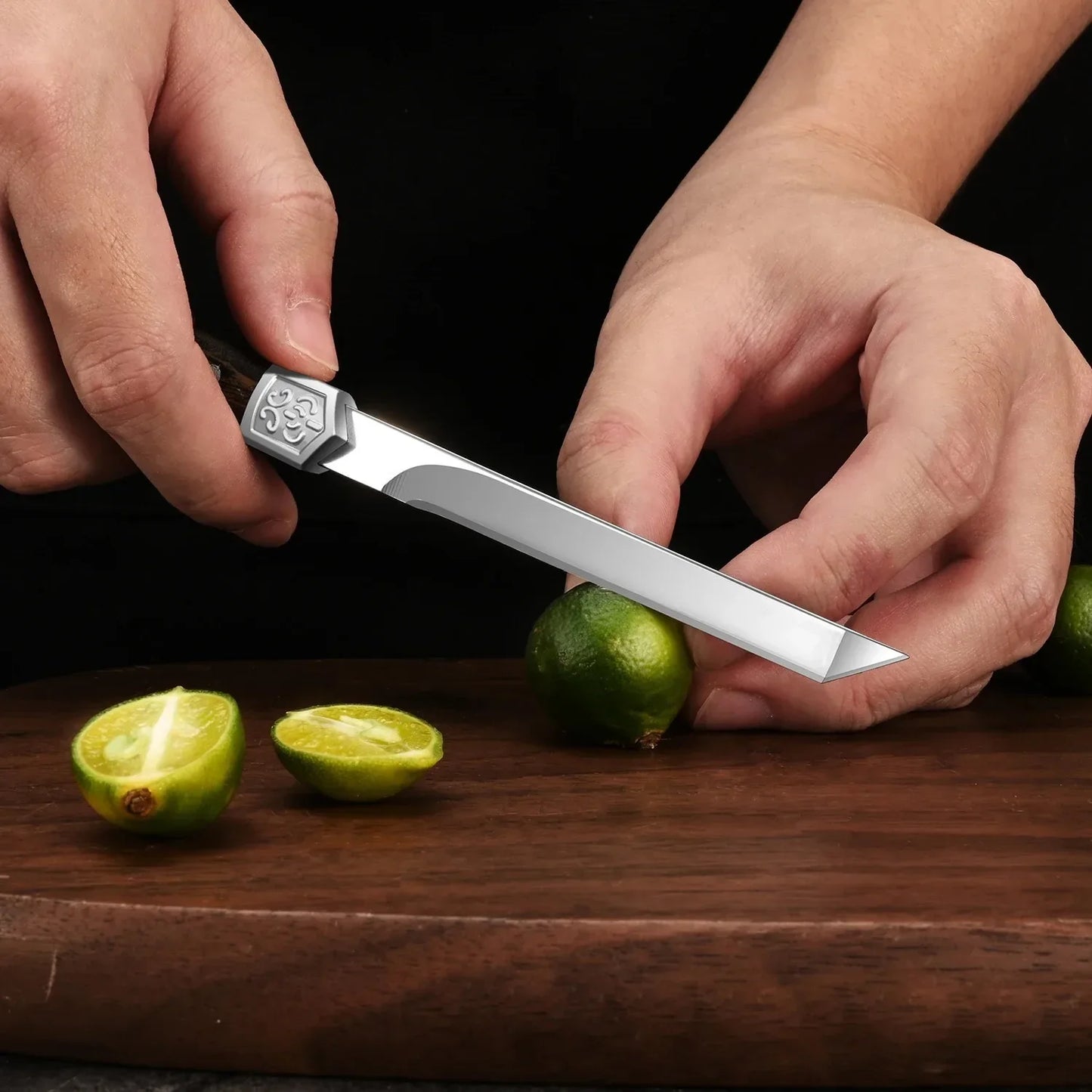 High Hardness Stainless Steel Fruit Knife - Kitchen Use with Imitation Wood Grain Handle