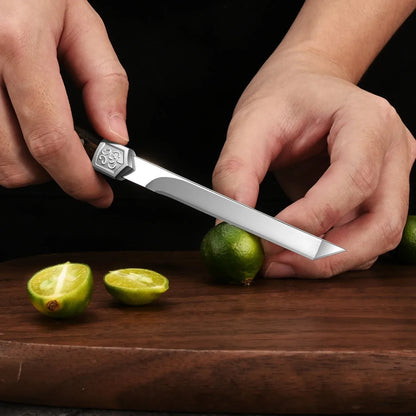 High Hardness Stainless Steel Fruit Knife - Kitchen Use with Imitation Wood Grain Handle