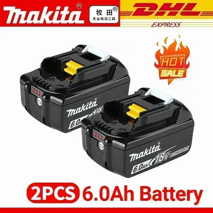 Genuine Makita 18V Battery – 6Ah/5Ah/3Ah Rechargeable for Drill DGA404, DDF487, DTW700, DTD173, HR410D, DJV182, LXT400