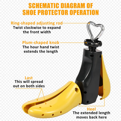 1/2 PCS Universal Adjustable Shoe Stretcher – Boot & Sneaker Widener with Steel Shaft for Men and Women