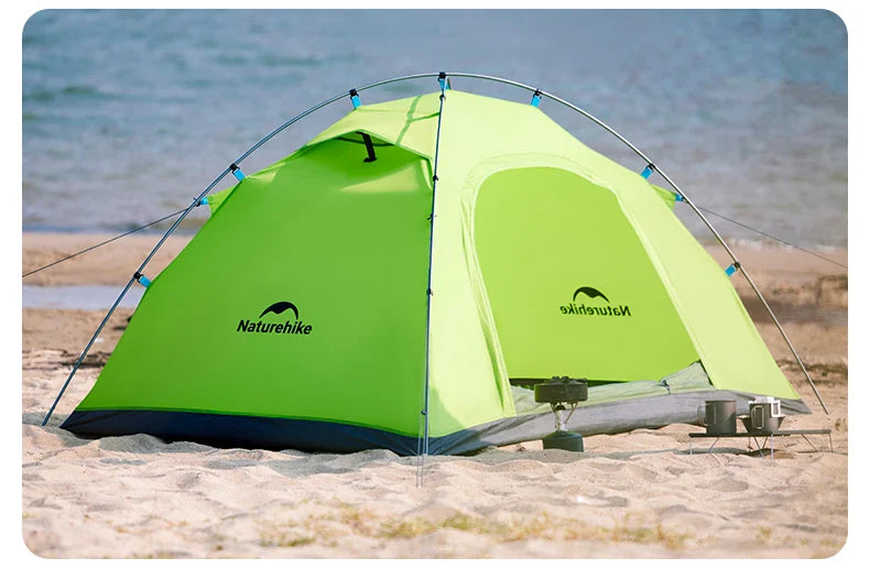 Naturehike 2024 New Camping Tent – Ultralight 2-Person Outdoor Tent, Large Space, Mosquito-Repellent, Quick Set for Beach & Hiking
