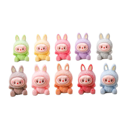 Labubu Macaron Mini Doll Blind Box – Handmade Candy Color Desktop Ornament, Exquisite Mystery Gift