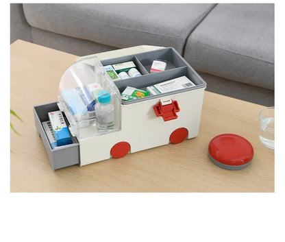 Multifunctional Ambulance Medicine Box – Large Capacity Portable Medical Storage for Household Use