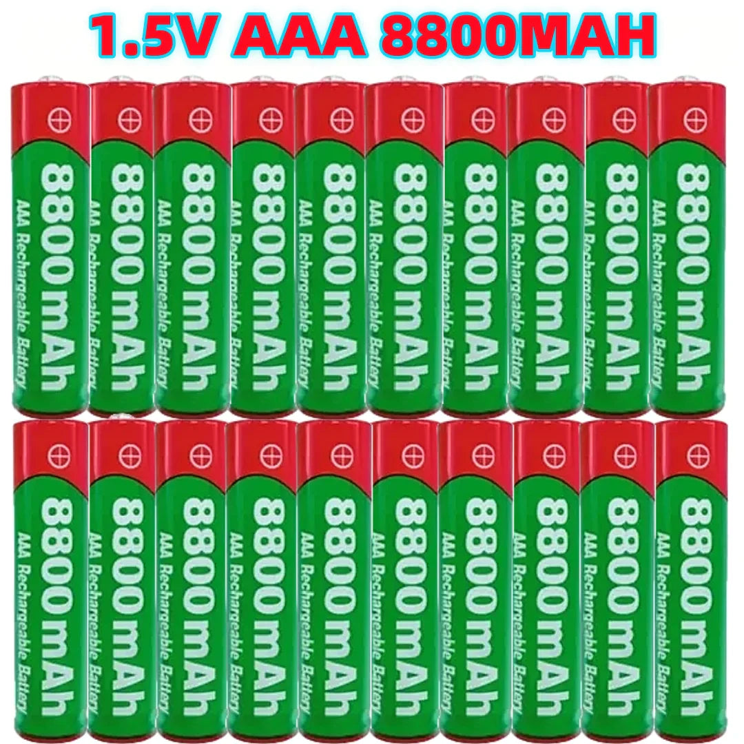 NEW 8800mAh Rechargeable AAA Alkaline Battery – 1.5V for Clocks, Mice, Computers, Toys & More