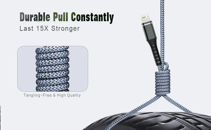 Original Lightning Cable USB – Fast Charging Wire for iPhone 14-6S Plus, X, XR, XS, 13, 12, 11 Pro Max, SE, Nylon Braided Charger Cord