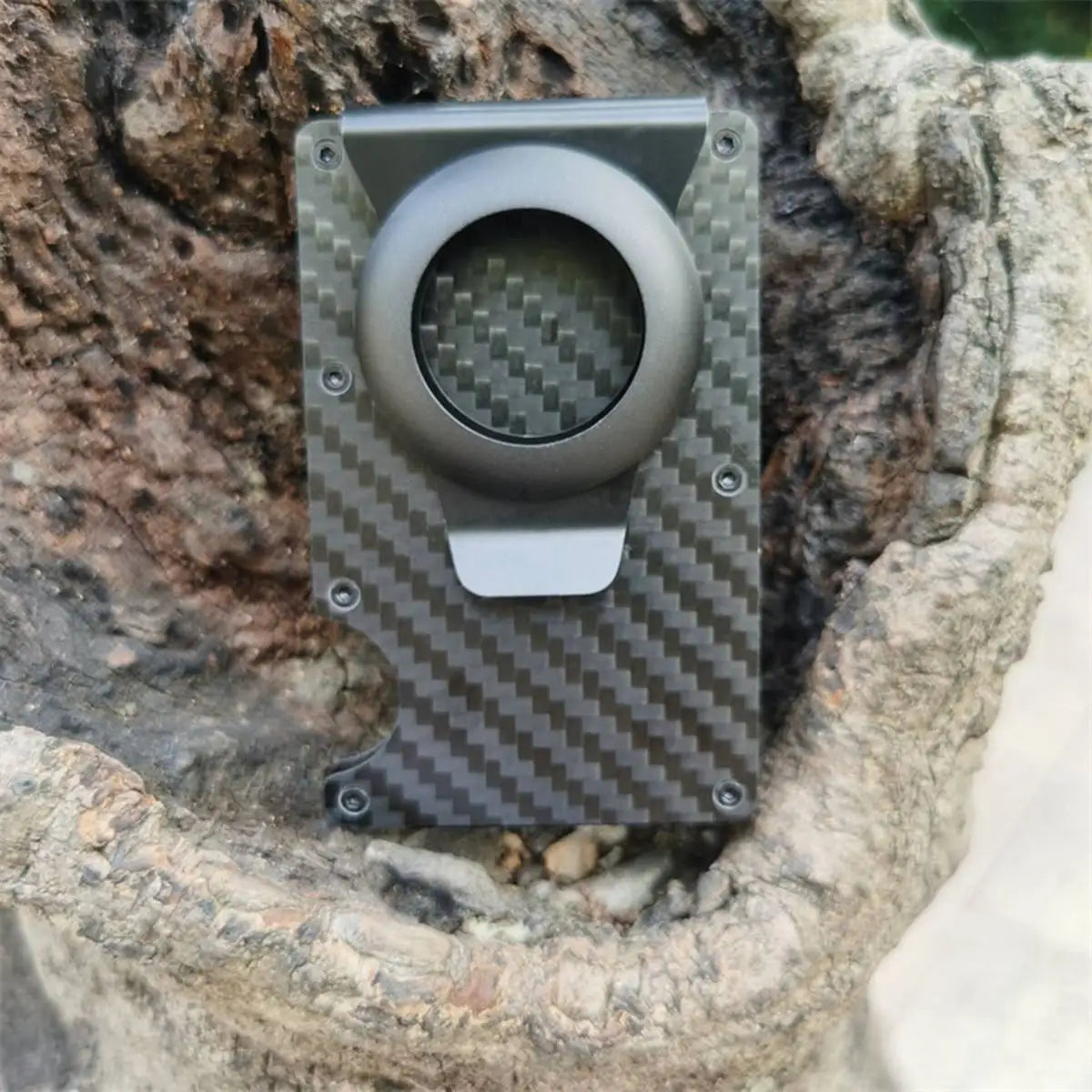 Metal AirTag Wallet Case – Slim Men’s Credit & ID Card Holder, Anti-Lost Protective Luxury Carteira