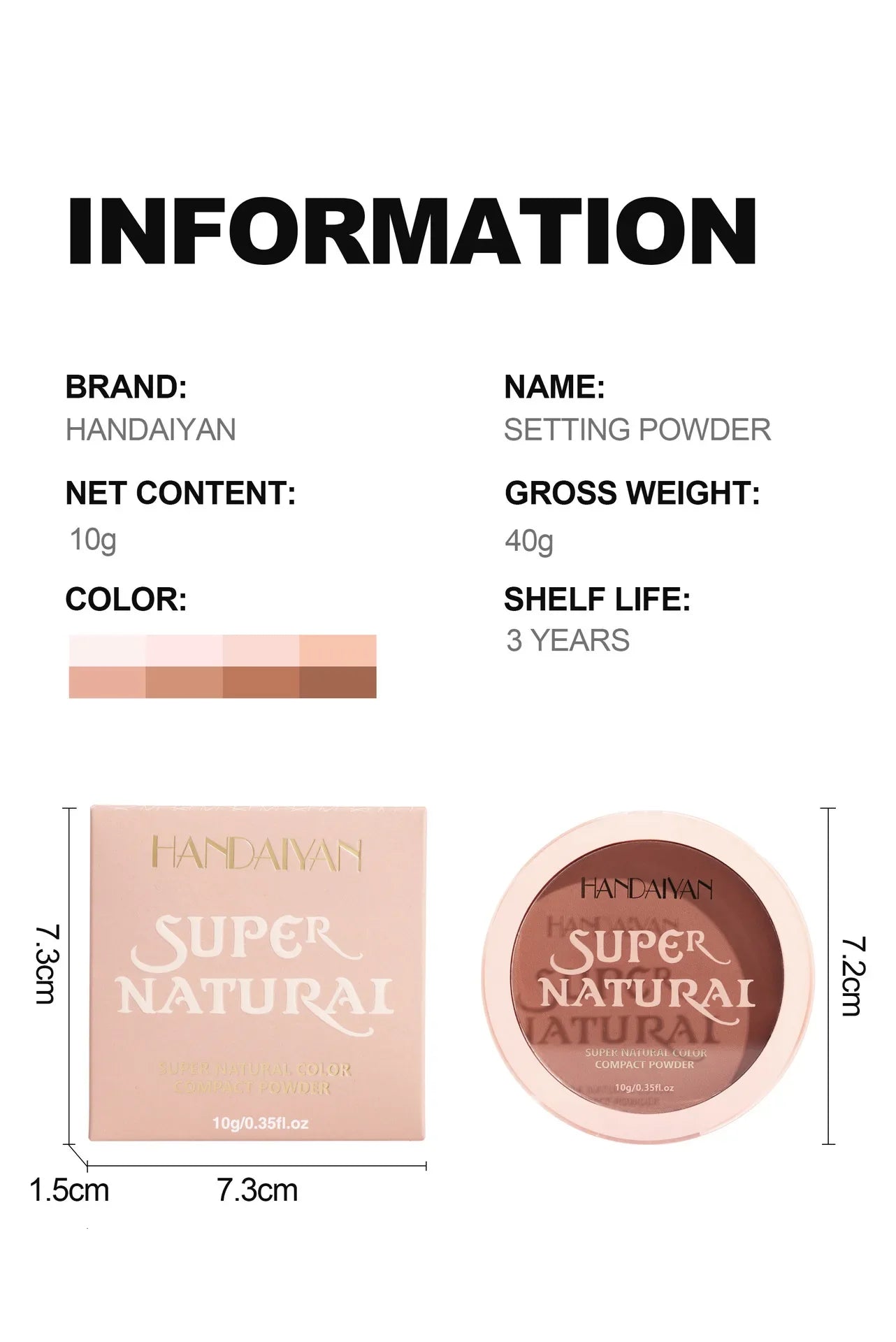 8-Color Matte Pressed Face Powder – 24H Oil Control, Full Coverage Waterproof Setting Foundation