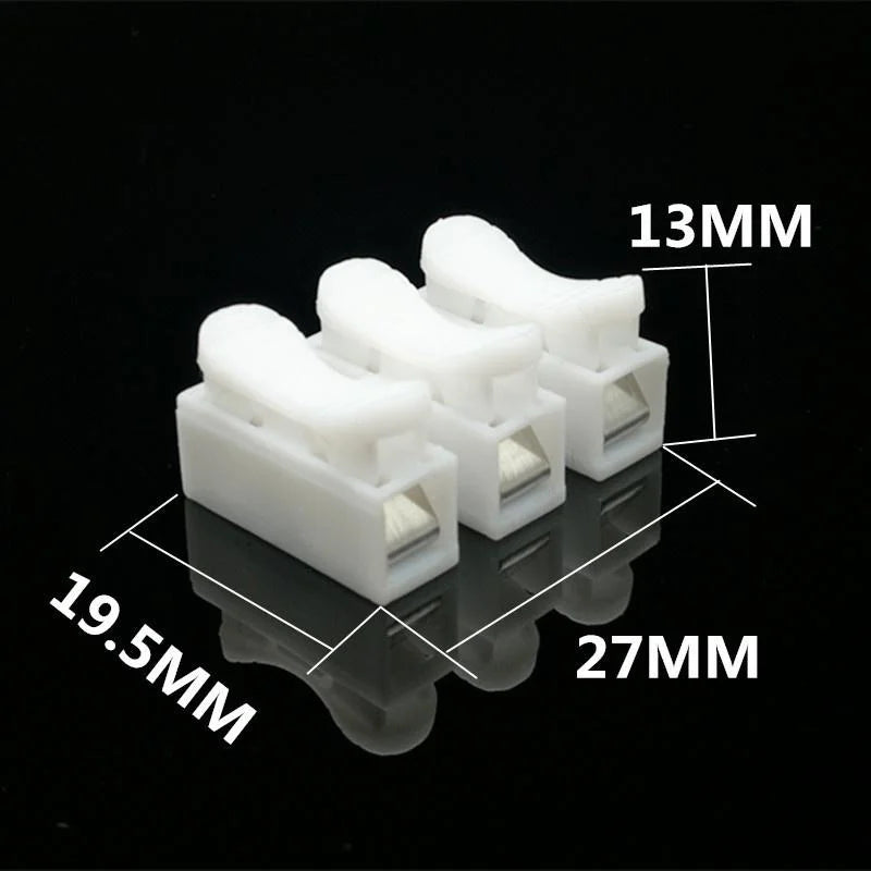 20/50Pcs No Soldering Quick Cable Wire Connector - Screwless Terminal Block Spring Clamp, 1P 2P Options