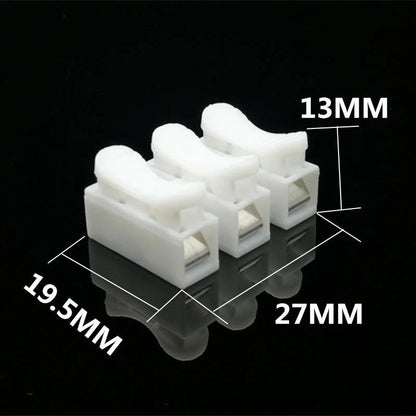 20/50Pcs No Soldering Quick Cable Wire Connector - Screwless Terminal Block Spring Clamp, 1P 2P Options