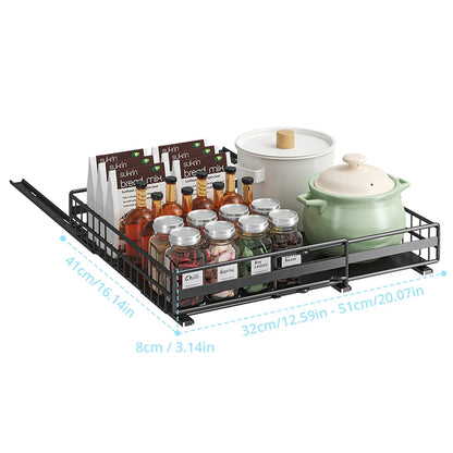 Pull-Out Cabinet Organizer - Slide-Out Kitchen Pantry Storage Drawer