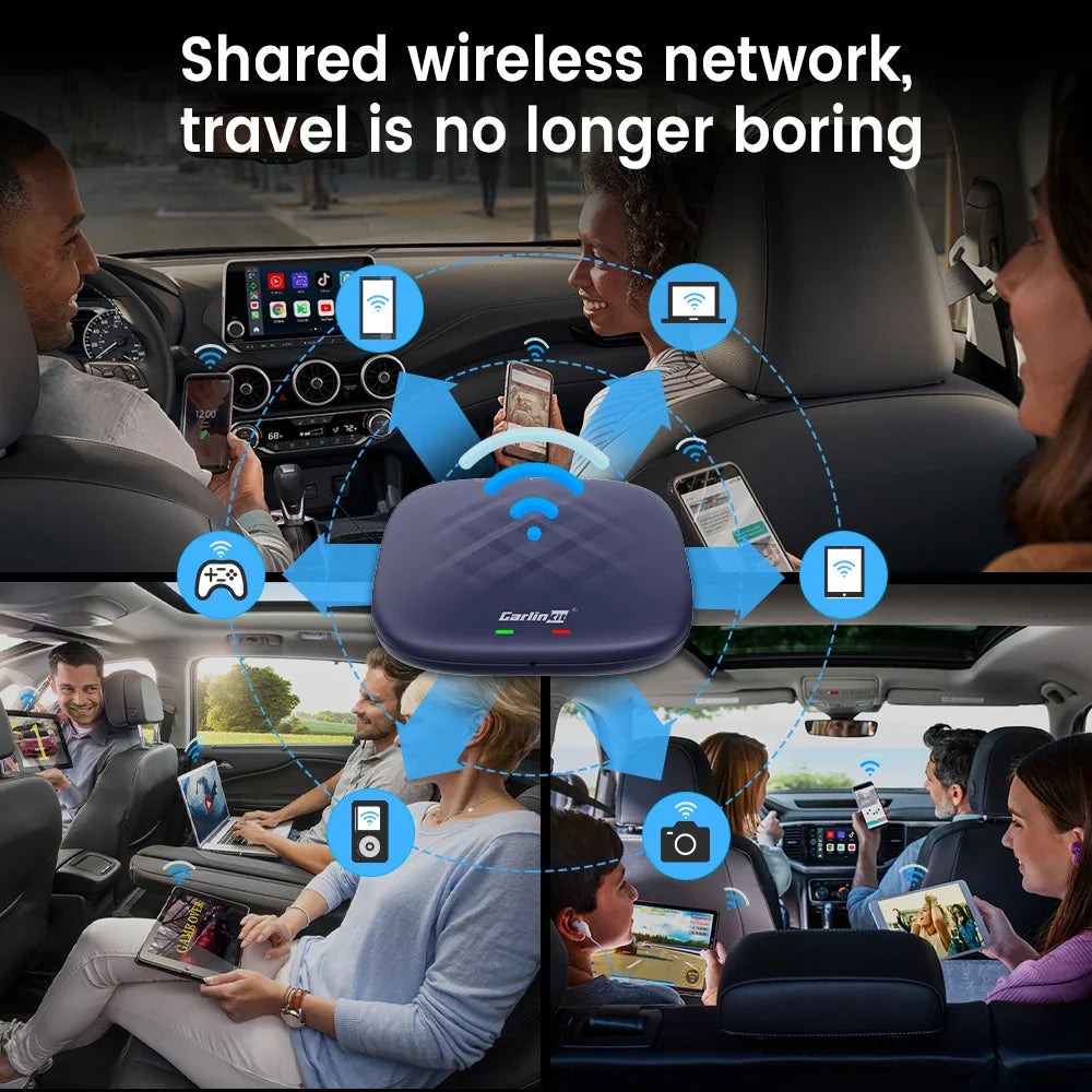 CarlinKit Android 13 AI TV Box – 8-Core Wireless CarPlay & Android Auto with Split Screen, 64G/128G for Netflix, YouTube, Play Store