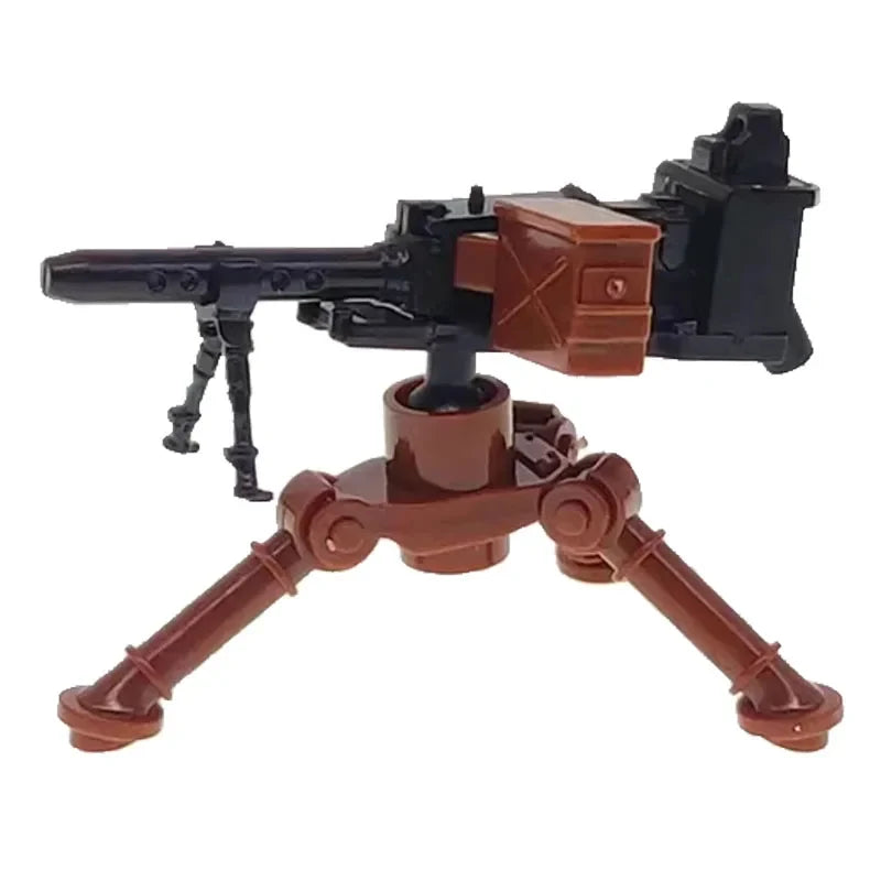 Military Building Blocks Soldier Set - Tactical Weapons Figures with Gatling Gun, Rifle, Mortar & Accessories Toy Kit