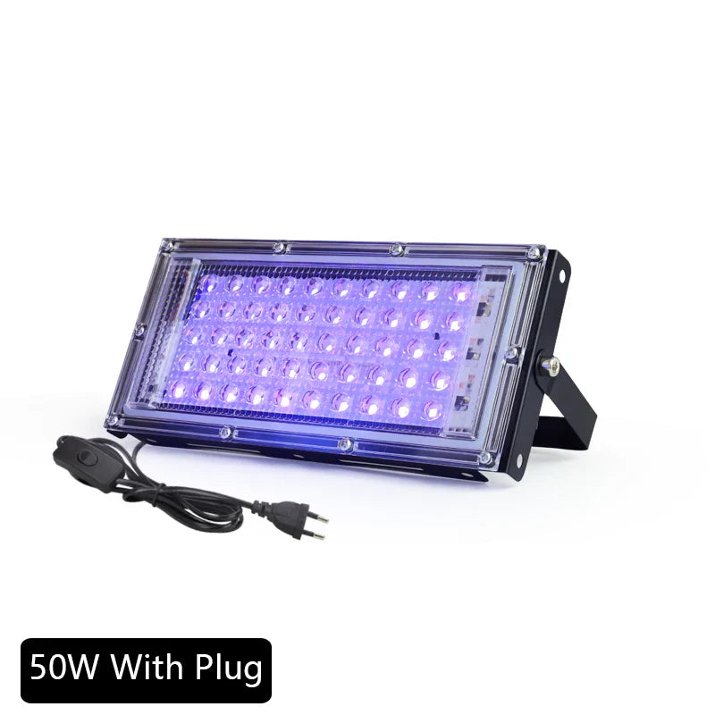 395nm-400nm LED UV Floodlight — 50W/100W 220V Waterproof Ultraviolet Stage Blacklight for Disco & Party