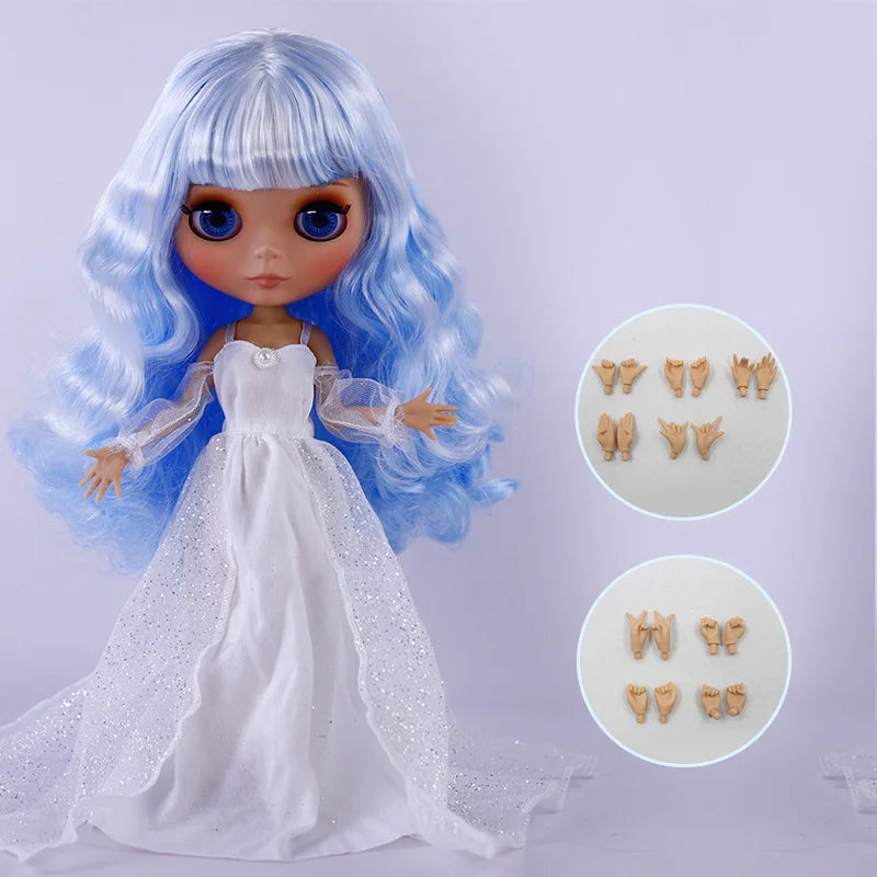 ICY DBS Blythe Doll – Tan Skin Matte Face with Eyebrows, 1/6 BJD Joint Body, Anime Christmas Gift