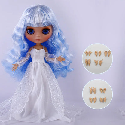 ICY DBS Blythe Doll – Tan Skin Matte Face with Eyebrows, 1/6 BJD Joint Body, Anime Christmas Gift