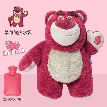 Disney Plush Hand Warmer Bottles - Stitch, Angel, Lotso, Pooh Bear, Dumbo Hot Water Hand Bag, Portable Warm Gift for Girls