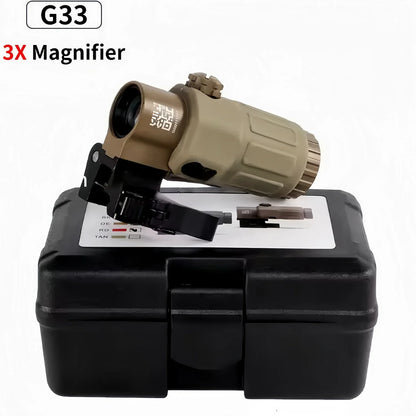 Tactical Magnifier Scope - G33/G43/G45 3X 5X Flip Mount Sight Accessory for Airsoft & Hunting