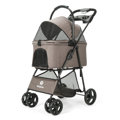 3-in-1 Pet Stroller - Removable Carrier Folding Travel Cart for Small & Medium Dogs and Cats