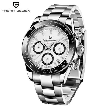 40mm PAGANI DESIGN V2 Men’s Quartz Watch – Sapphire Retro Chronograph Stainless Steel Waterproof