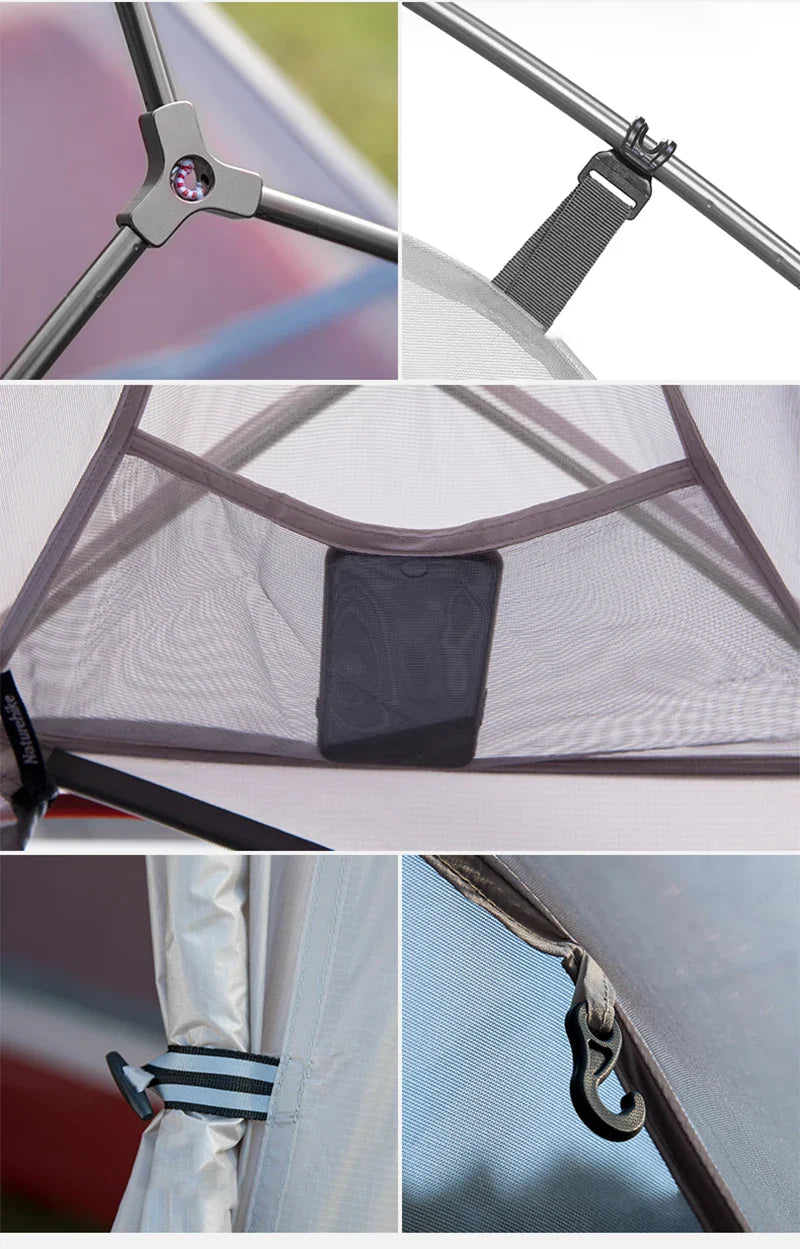 Naturehike Cloud Up 1-Person Camping Tent – Ultralight, Portable, Waterproof Folding Backpack Shelter for Travel & Beach