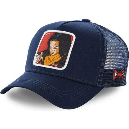 Dragon Ball Son Goku Trucker Cap - Embroidered Adjustable Mesh Sun Visor Hat for Men Summer Travel