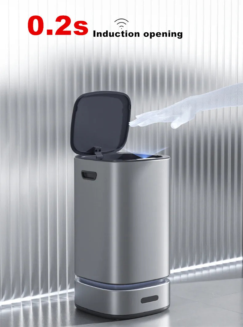 13L Smart Automatic Trash Can — Large Capacity Electric Rubbish Bin for Bathroom, Kitchen & Home