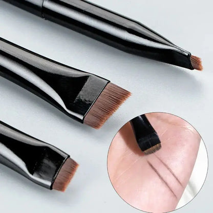 3-Piece Eyeliner & Eyebrow Brush Set — Ultra-Fine & Flat Tips for Precise, High-Quality Makeup Application