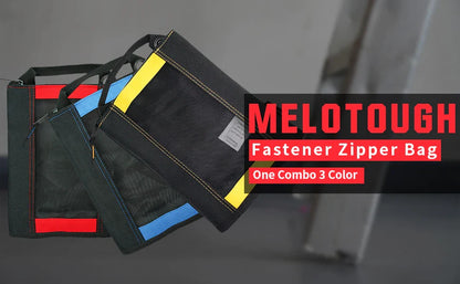 MELOTOUGH Canvas Tool Pouch | 2-Pack Zipper Bags with Mesh Window & Hanging Grommets