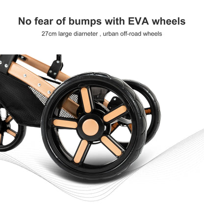 High-Quality 3-in-1 Newborn Baby Stroller — Lightweight Folding Cart with Comfort Seat & ISOFIX Safety
