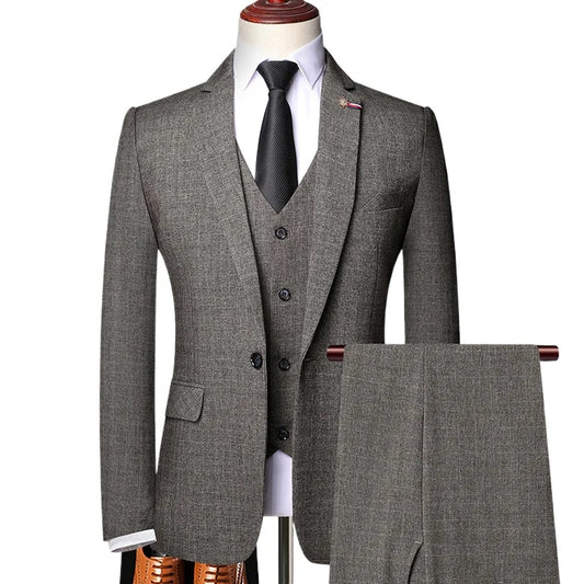 Traje de Hombre Elegante – 3-Piece Slim Fit Suit (Blazer + Vest + Pants) | Men’s Business & Wedding Suit 6XL