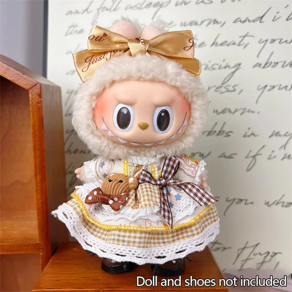 15-17cm Mini Labubu Doll Clothes — Idol V1 V2 Stylish Sports & Leisure Outfit Set | Doll Clothing Gift