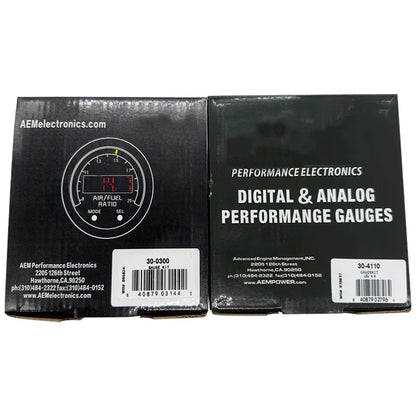 AEM X-Series Wideband O2 Air Fuel Ratio Gauge Kit – LSU 4.9 Oxygen Sensor + 15*4.3cm Decal, Model 30-0300 30-4110