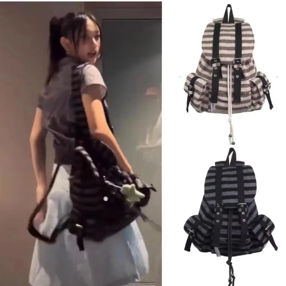 High-Quality Korean Unisex Backpack – Drawstring Design Soft Tote Bookbag with Large Capacity